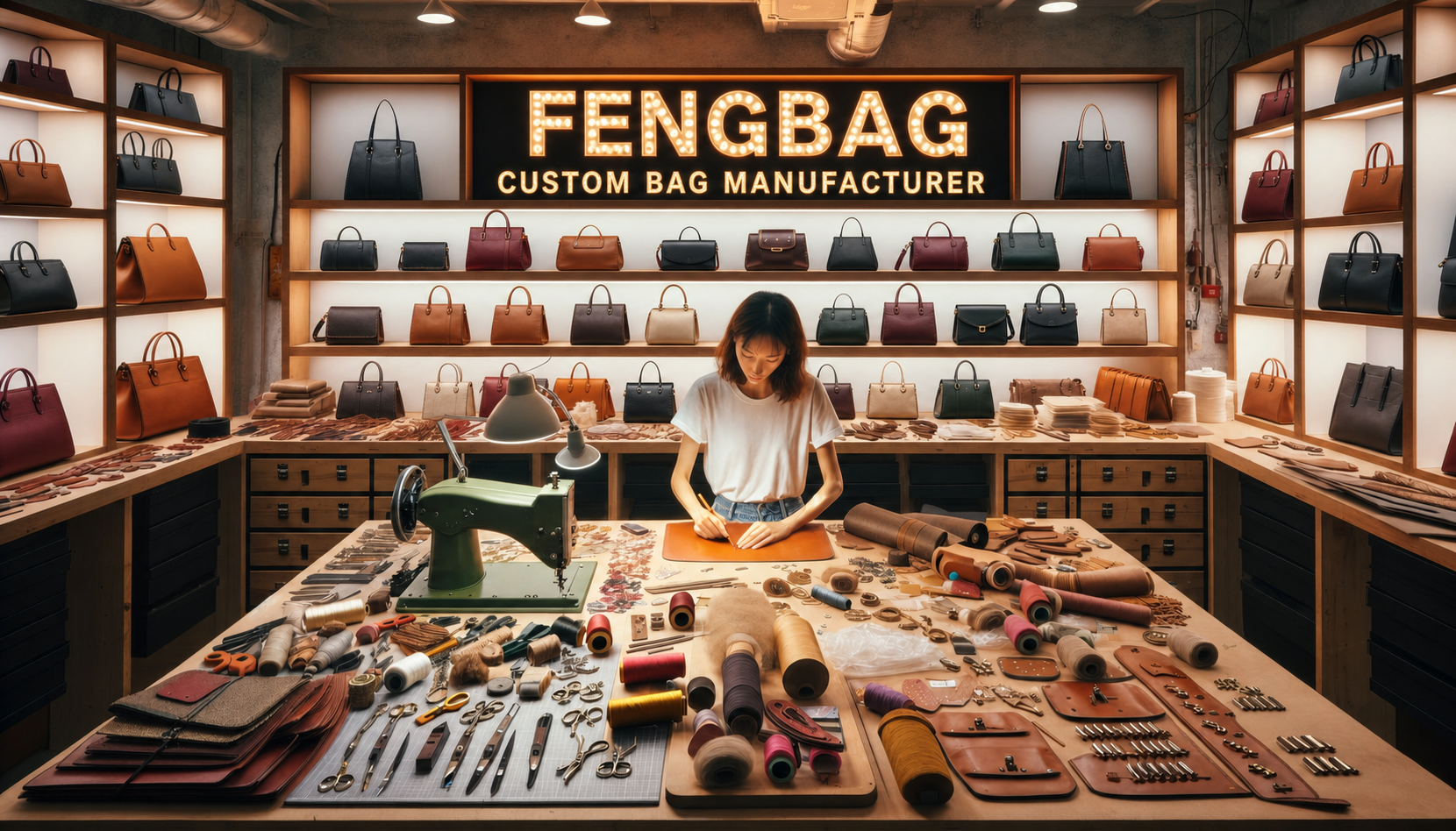 FengBag custom bag manufacturing workshop