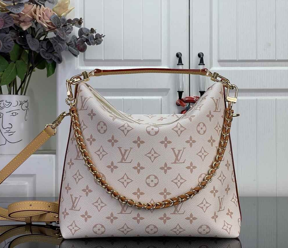 Louis Vuitton Multipass Shoulder Bag M2A078 in Dune Monogram Canvas with Gold Chain & Leather Trim