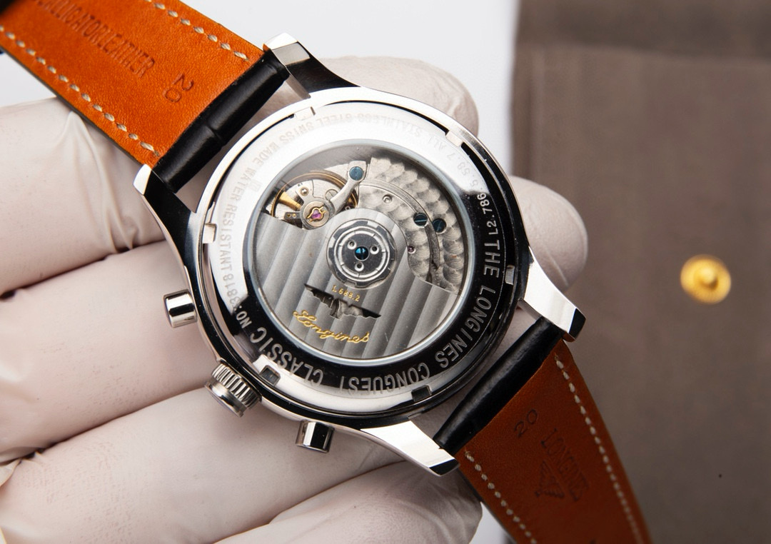 Longines Conquest Classic Chronograph L2.786.5.56.7 in Steel & 18K Rose Gold with Black Dial & Alligator Strap