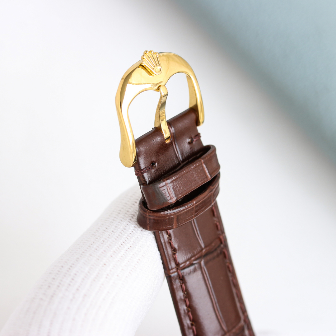 Rolex Cellini Time 50505 in 18K Yellow Gold with Champagne Dial & Brown Alligator Strap