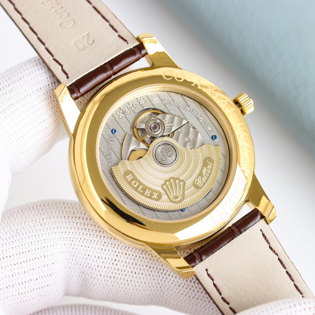 Rolex Cellini Time 50505 in 18K Yellow Gold with Champagne Dial & Brown Alligator Strap