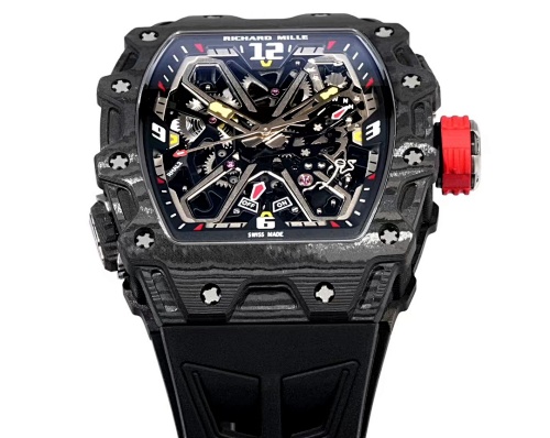 Richard Mille RM 35-03 – Blue Quartz TPT® Case with Skeletonized Dial & White Rubber Strap