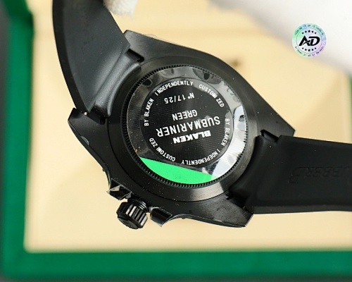 Rolex Submariner Date BLAKEN Edition – DLC Black Case with Green Bezel & Dial, 3135 Movement