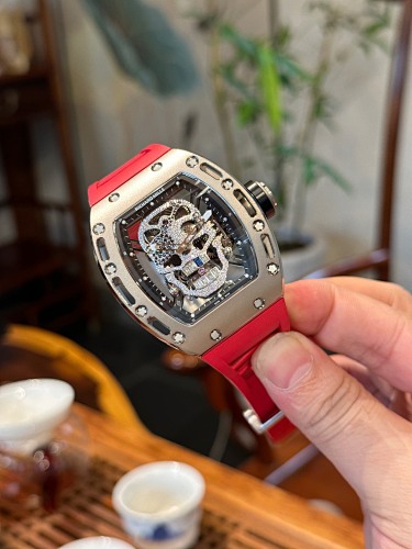 Richard Mille RM 052 “Supreme Ghost King” Tourbillon – Aviation Titanium Case with Skull Motif & Indonesian Rubber Strap