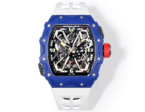 Richard Mille RM 35-03 – Blue Quartz TPT® Case with Skeletonized Dial & White Rubber Strap