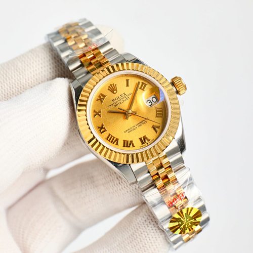 Rolex Lady-Datejust 28mm Two-Tone – Green Dial with Diamond Hour Markers