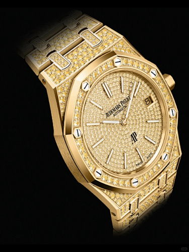 Audemars Piguet Royal Oak “Jumbo” Extra-Thin – 39mm Yellow Gold with Full Yellow Sapphire Pavé
