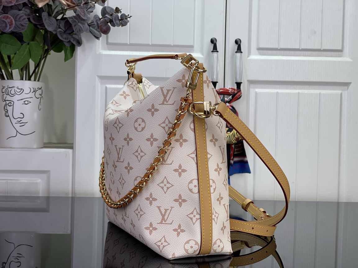 Louis Vuitton Multipass Shoulder Bag M2A078 in Dune Monogram Canvas with Gold Chain & Leather Trim