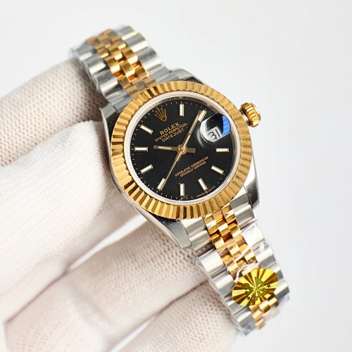Rolex Lady-Datejust 28mm Two-Tone – Green Dial with Diamond Hour Markers