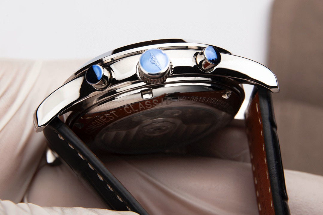 Longines Conquest Classic Chronograph L2.786.5.56.7 in Steel & 18K Rose Gold with Black Dial & Alligator Strap