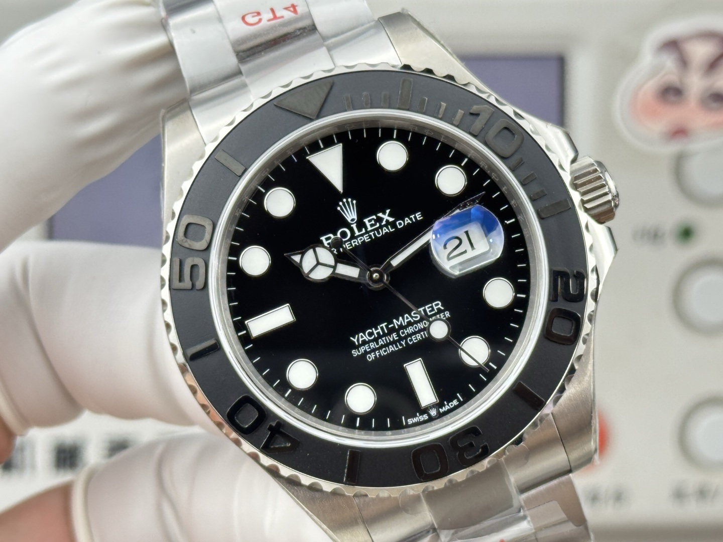 Rolex Yacht-Master 42 in 18K White Gold with Black Cerachrom Bezel & Oysterflex Strap (Ref. M226659)