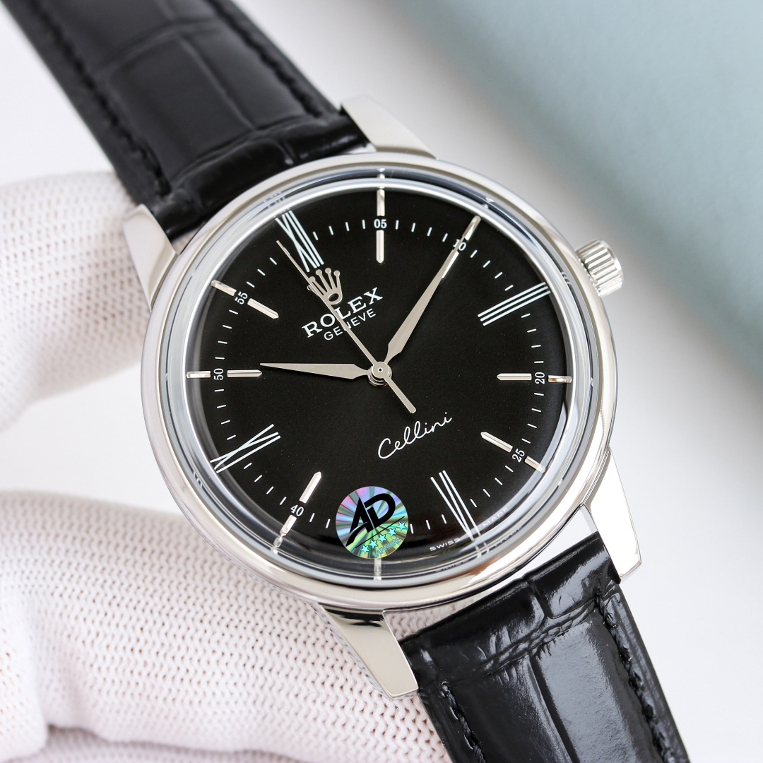 Rolex Cellini Time 50505 in 18K Yellow Gold with Champagne Dial & Brown Alligator Strap