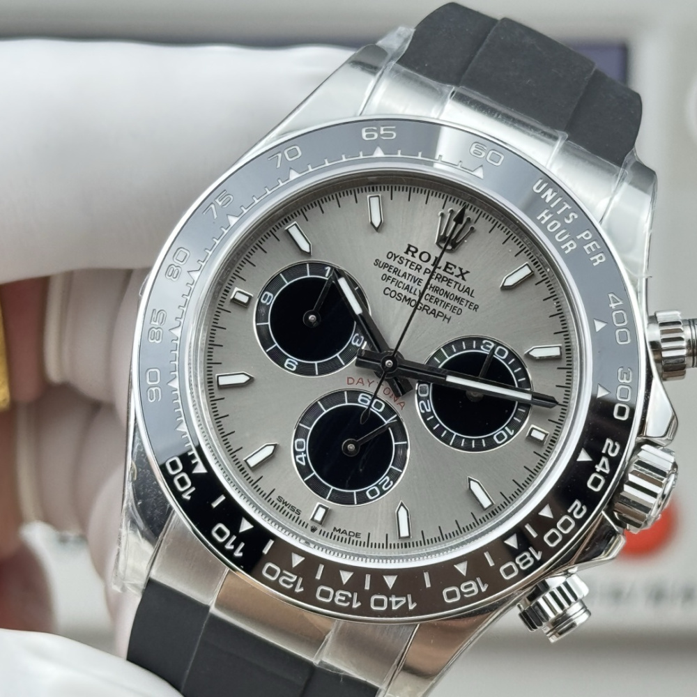Rolex Cosmograph Daytona 126519LN “Cement Grey” in 18K White Gold with Oysterflex Strap & Caliber 4131
