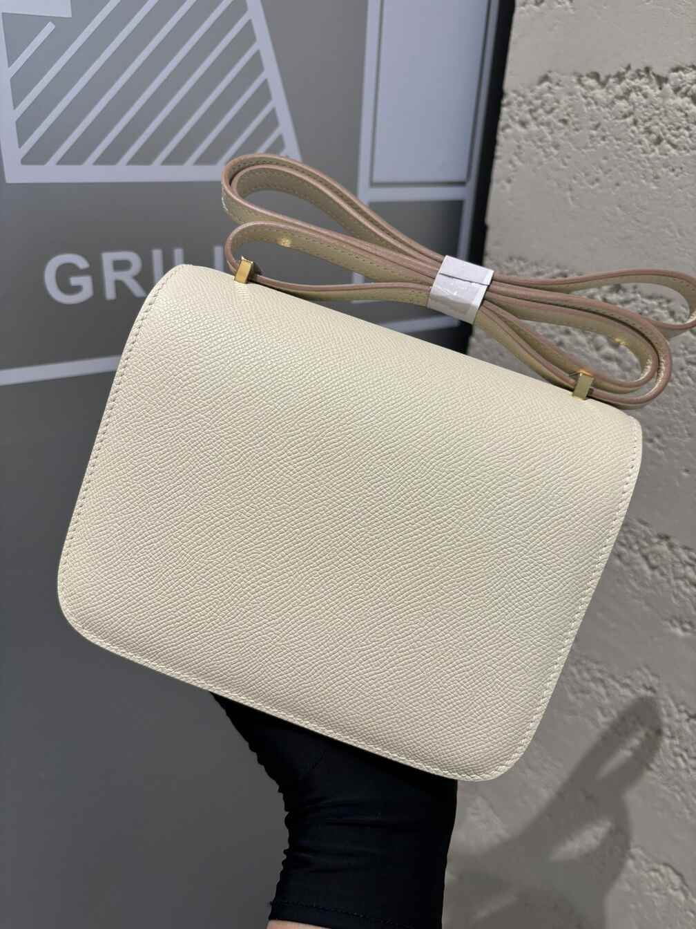 Hermès Constance 19cm Mini Bag in Milkshake White Epsom Leather with Gold Hardware