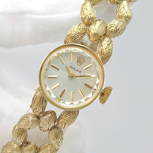 Vintage Rolex Lady’s Gold Woven Bracelet Watch – Rare Mid-Century Design with Full Gold Link Band