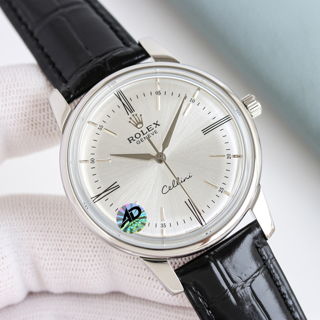 Rolex Cellini Time 50505 in 18K Yellow Gold with Champagne Dial & Brown Alligator Strap