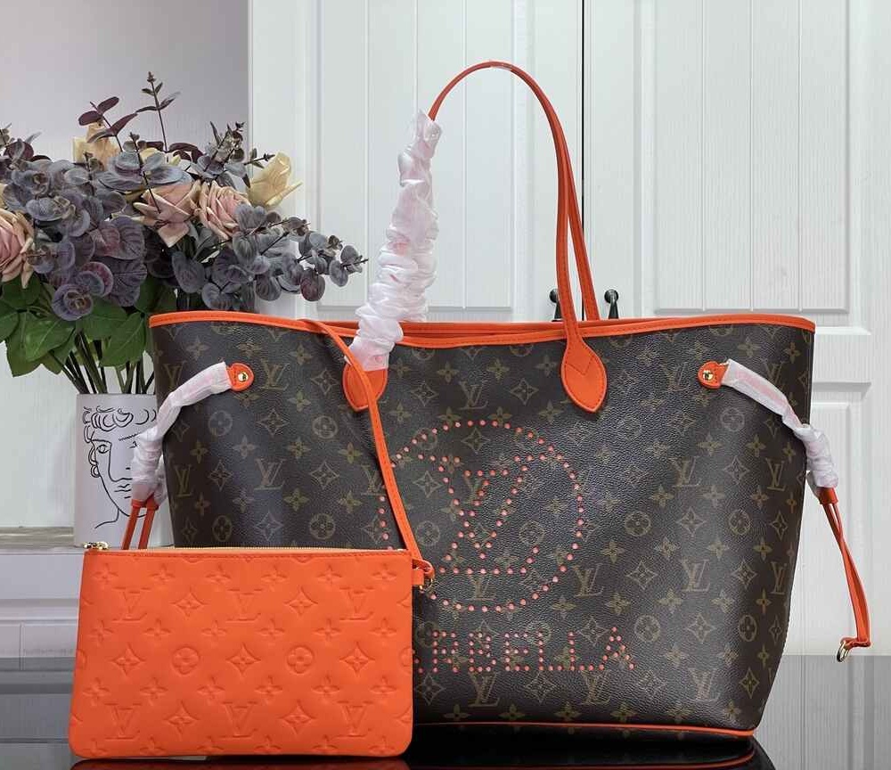 Louis Vuitton Neverfull GM City Exclusive – Monogram Canvas with Orange Leather Trim & Detachable Pouch (Model M29208)