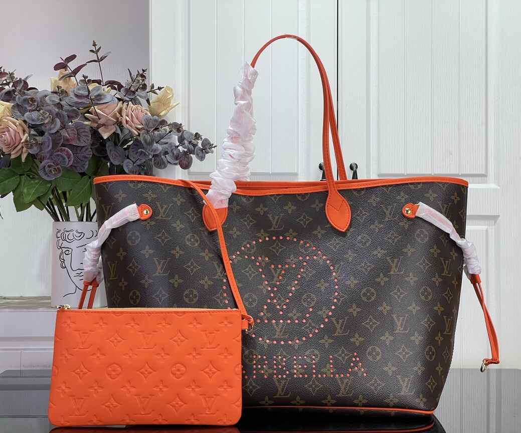 Louis Vuitton Neverfull GM City Exclusive – Monogram Canvas with Orange Leather Trim & Detachable Pouch (Model M29208)