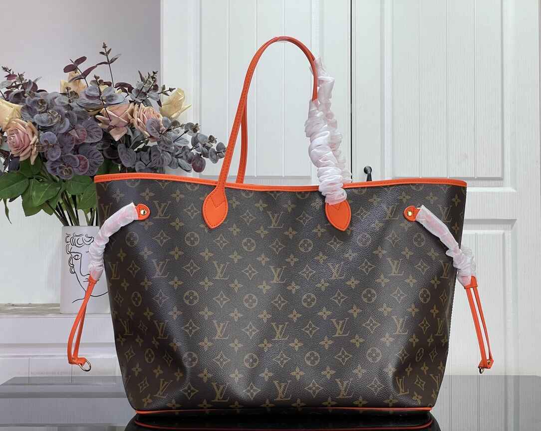 Louis Vuitton Neverfull GM City Exclusive – Monogram Canvas with Orange Leather Trim & Detachable Pouch (Model M29208)