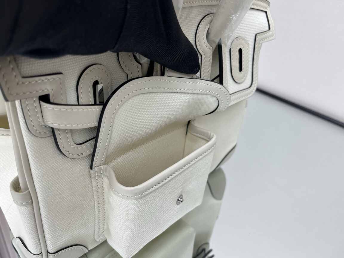 Hermès Birkin 25 Cargo – Cream White Canvas & Swift Leather with Silver Hardware (Limited Edition)