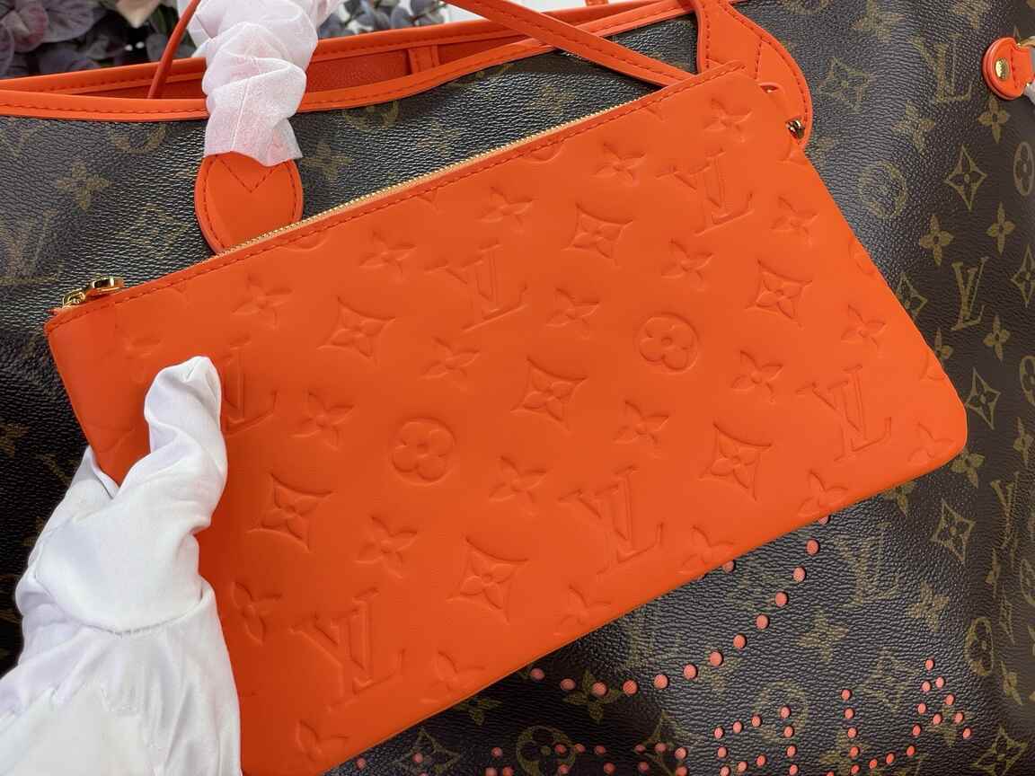 Louis Vuitton Neverfull GM City Exclusive – Monogram Canvas with Orange Leather Trim & Detachable Pouch (Model M29208)